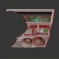 Futuristic Control Console With Digital Display Green Interface Circular Components And Metallic Finish